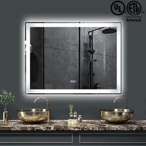36 in. W x 48 in. H Frameless Rectangular LED Light Bathroom Vanity Mirror