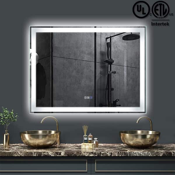 Boyel Living 36 In W X 48 H Frameless Rectangular Led Light Bathroom Vanity Mirror Kfm44836sf2 - Best Led Bathroom Mirror Reviews