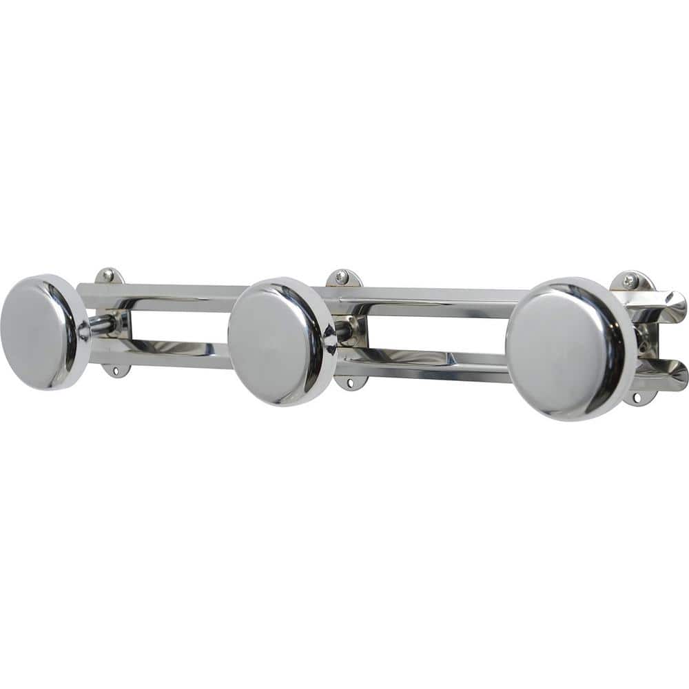 Chrome Wall-Mounted 3-Hook Coat and Towel Rack