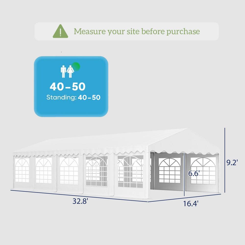 White Heavy Duty Outdoor Canopy Tent with Removable Sidewalls
