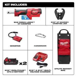 M18 18V Lithium-Ion Cordless FORCE LOGIC 6-Ton Utility Crimping Kit with Kearney Grooves