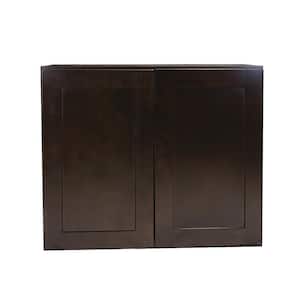 Brookings Plywood Ready to Assemble Shaker 33x36x12 in. 2-Door Wall Kitchen Cabinet in Espresso