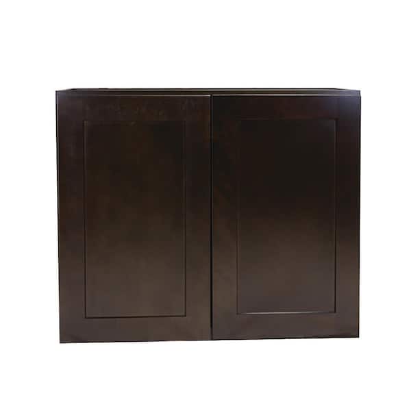 Design House Brookings Solid Wood Ready to Assemble Shaker 36 in. x 36 in. x 12 in. 2 Door Wall Kitchen Cabinet in Espresso