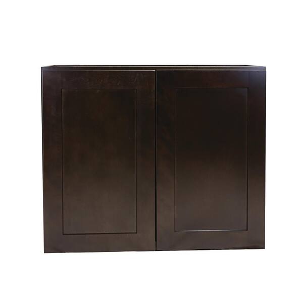 Design House Brookings Plywood Ready to Assemble Shaker 33x12x24 in. 2-Door Wall Kitchen Cabinet in Espresso