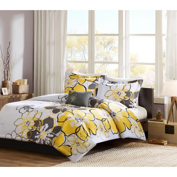 Grey and yellow shop comforter set target