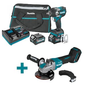 40V max XGT Brushless 4-Speed Mid-Torque 1/2 in. Impact Wrench Kit, 2.5Ah with bonus XGT Brushless 5in. Angle Grinder