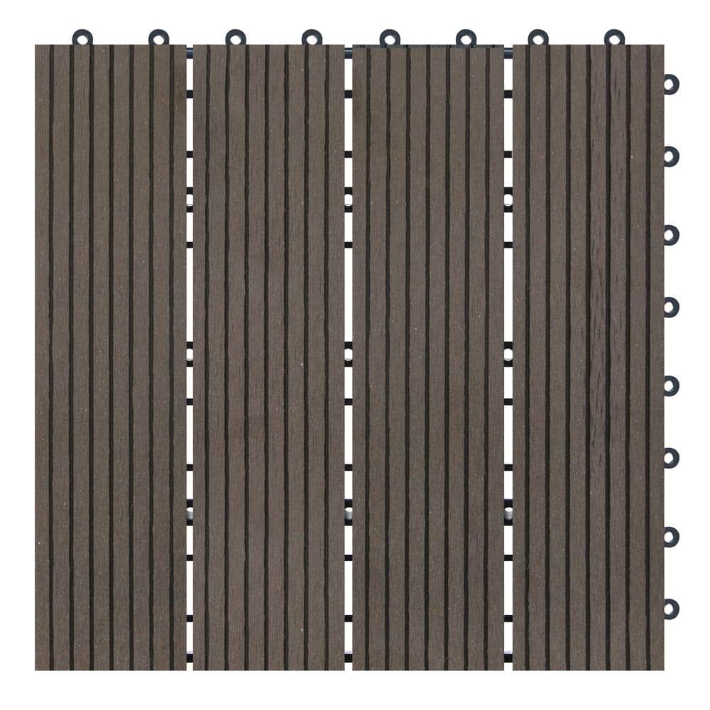 Terrace Collection 1 ft. x 1 ft. Bamboo Composite Deck Tile in Mocha (11 sq. ft. per Box) price history on PriceWatchPro