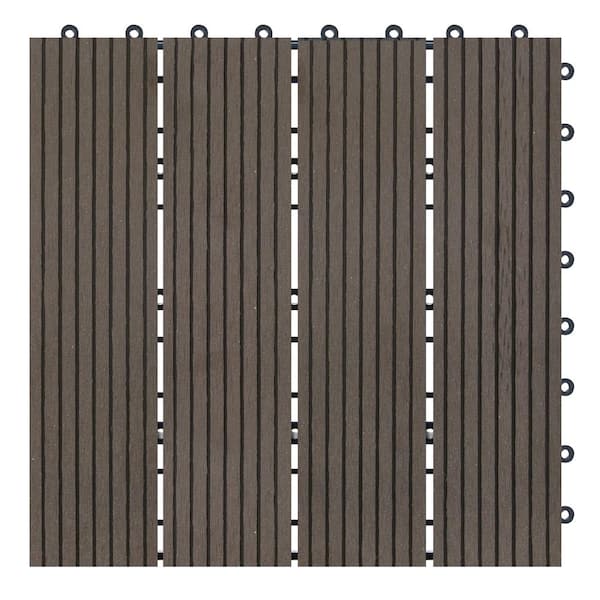 Naturesort Terrace Collection 1 ft. x 1 ft. Bamboo Composite Deck Tile in Mocha (11 sq. ft. per Box)