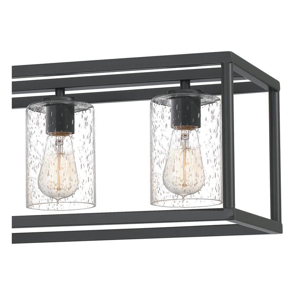 Harbor Breeze Bronze 5-Light Outdoor Chandelier with Seeded Glass Shades