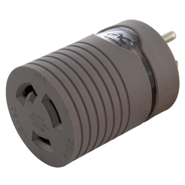AC WORKS EVSE Upgrade EV Charging Adapter 15 Amp Household Plug to L6-30R Female Connector