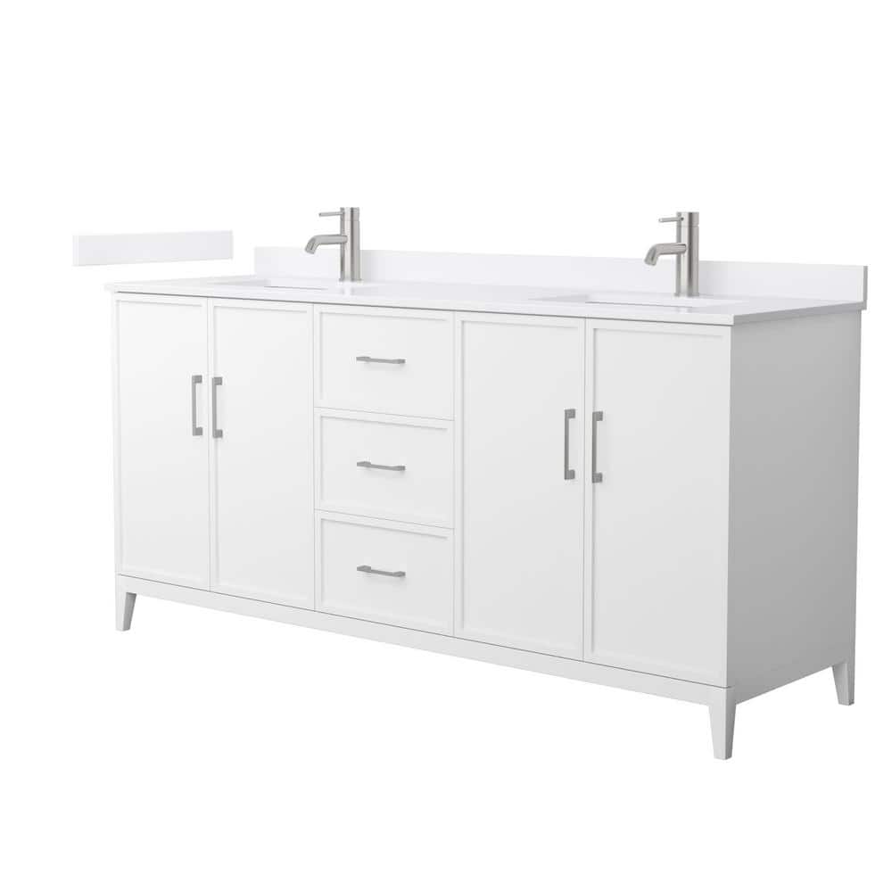 Elan 72 in. W x 22 in. D x 35 in. H Double Bath Vanity in White with White Cultured Marble Top price history on PriceWatchPro