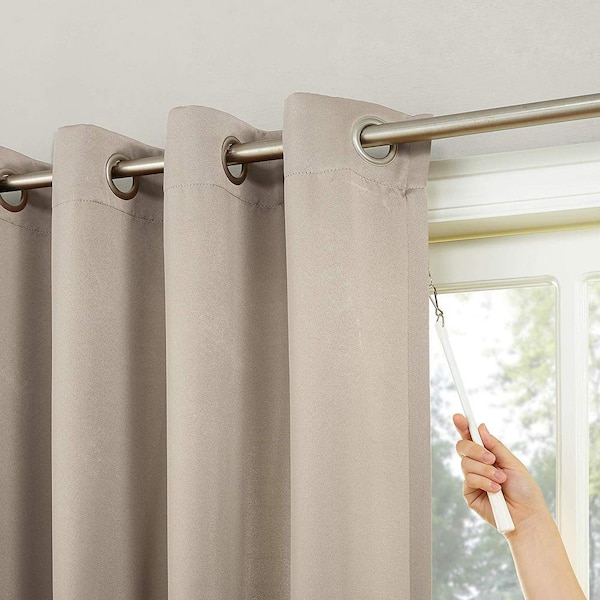 Sun Zero Stone Thermal Extra Wide Blackout Curtain 100 In W X 84 L 47476 - Single Patio Door Curtain Panel