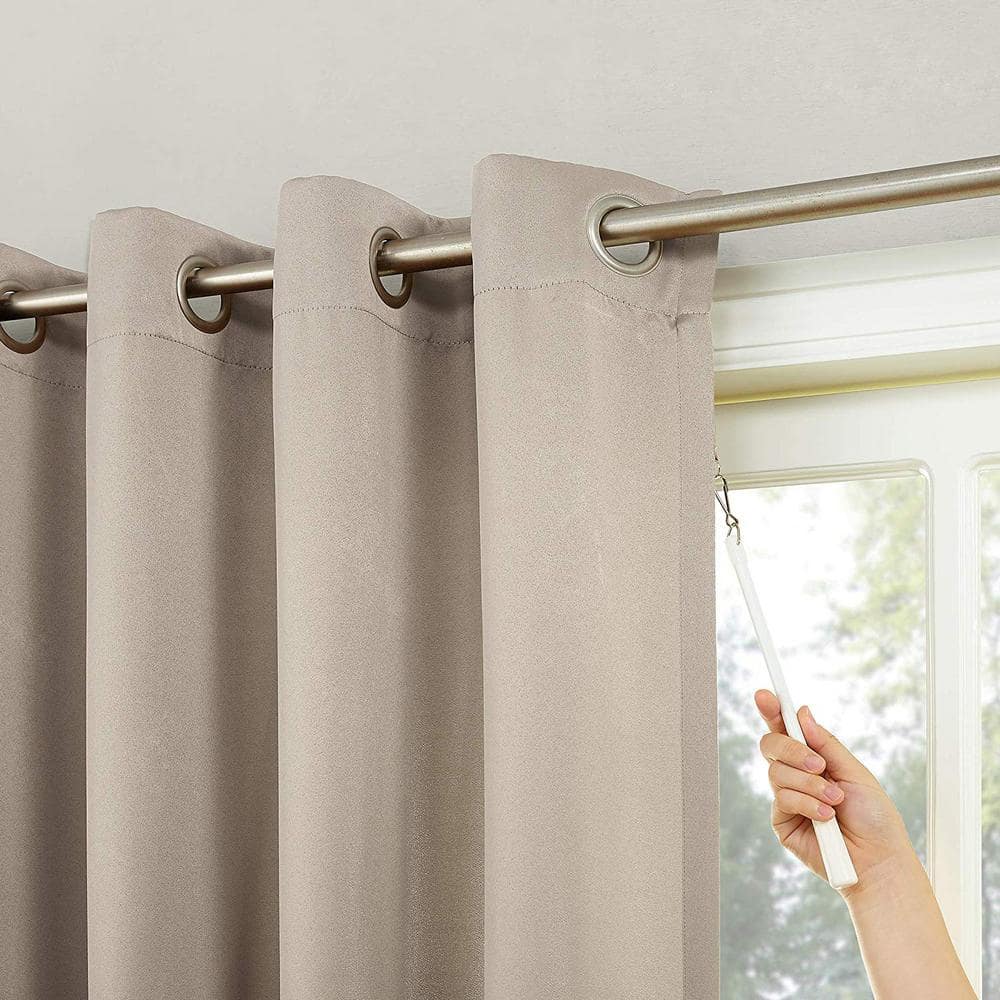 Stone Blackout Extra-Wide Grommet Patio Door Curtain Panel 100"x84"