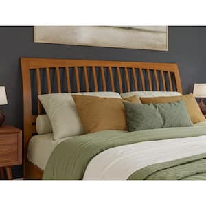 Orleans Light Toffee Natural Bronze King Sleigh Solid Wood Slat Headboard