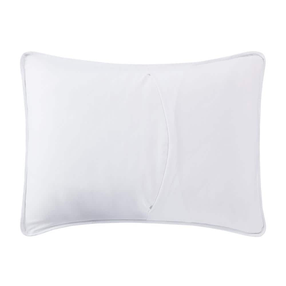 Full White Microfiber Coastal Embroidered Quilt Set