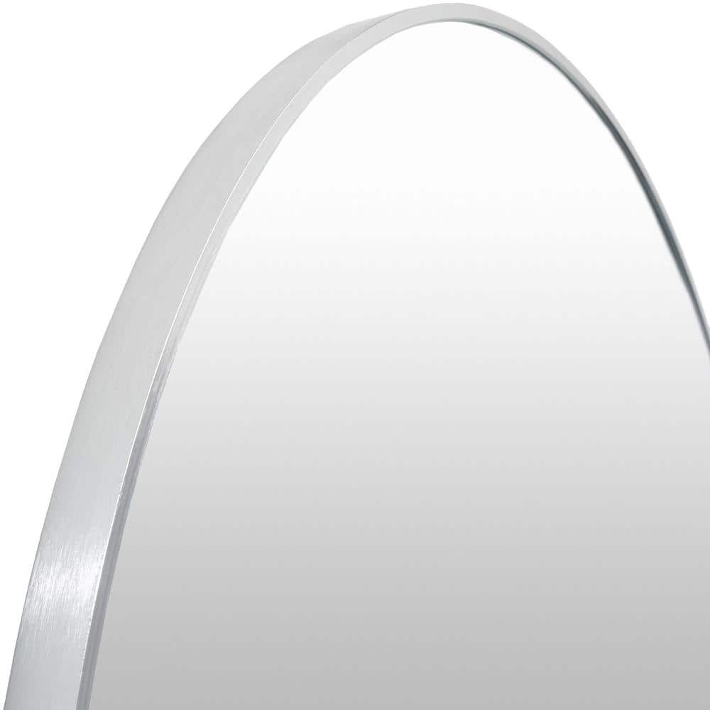 Aranya Sleek Silver Aluminum 22" Square Wall Mirror