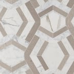 Tenor Cream 18 in. x 11 in. Polished Marble Mosaic Tile (1.37 sq. ft./Sheet)