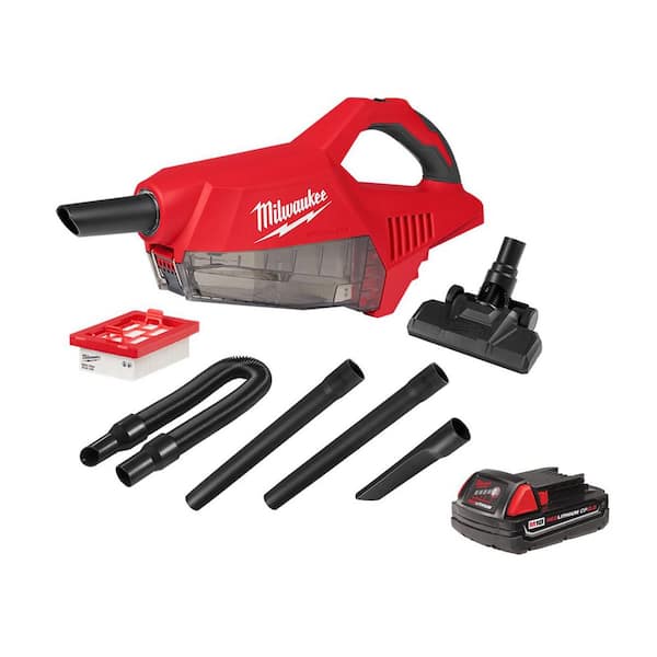 M18 18-Volt Lithium-Ion Brushless Bagless Cordless HEPA Handheld Vacuum with M18 2.0Ah Compact Battery