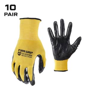 Large Nitrile Coated Work Gloves (10 Pack)
