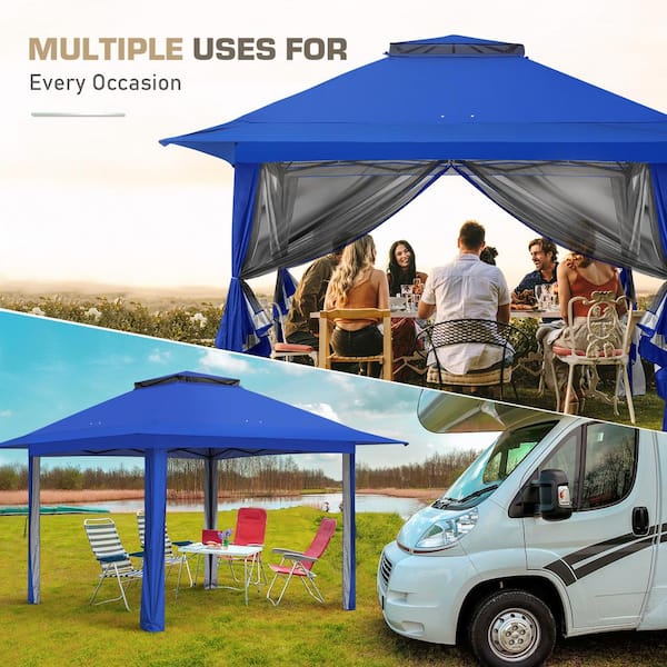 テント・タープ North Eagle EAGLE BEST HEXAGONTARP NE131 6-Sided Pop Up Gazebo w/Mosquito Netting, 13x13 Double-Tier