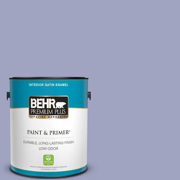 BEHR PREMIUM PLUS 1 gal. #630D-4 Ruffled Iris Satin Enamel Low Odor Interior Paint & Primer