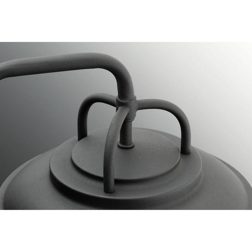 Beaufort Black Steel Hanging Lantern with Seeded Glass Shade