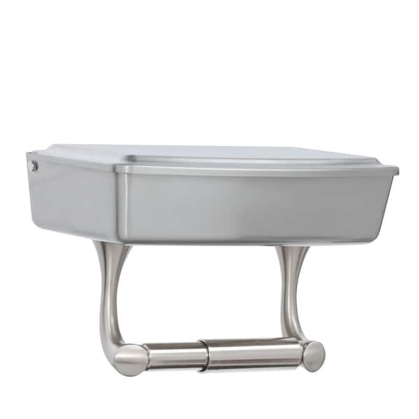 Dolphy Stainless Steel Brushed Toilet Roll Holder with Cover