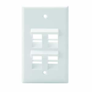 White 1-Gang Audio/Video Wall Plate (1-Pack)