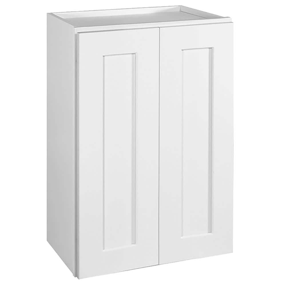 Design House Brookings Solid Wood Assembled Shaker 24 in. x 36 in. x 12 in. 2 Door Wall Kitchen Cabinet W2436 in White