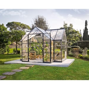 Victory Orangery 10 ft. x 12 ft. Gray/Clear Garden Chalet Solarium/ Greenhouse and Conservatory