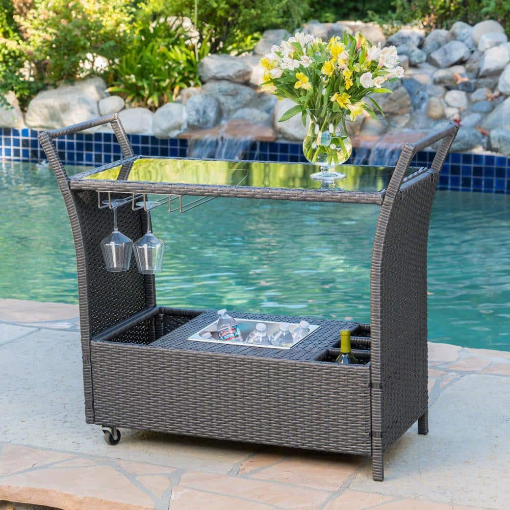OOX Portable Grill Table with Double-Shelf for Outdoor Prep