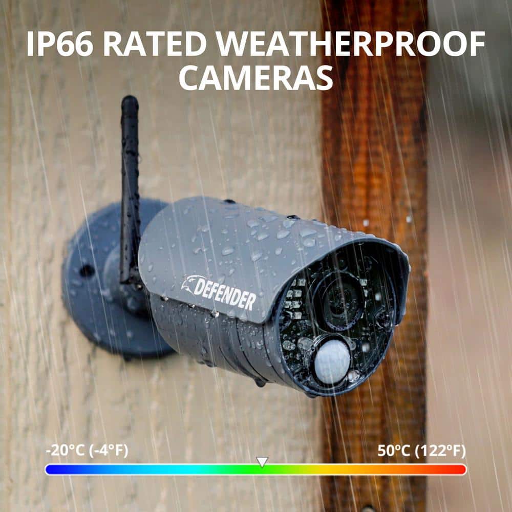 PHOENIXHD Non-WiFi Plug-in Power Security System with 10.1” HD Monitor & 4 Cameras