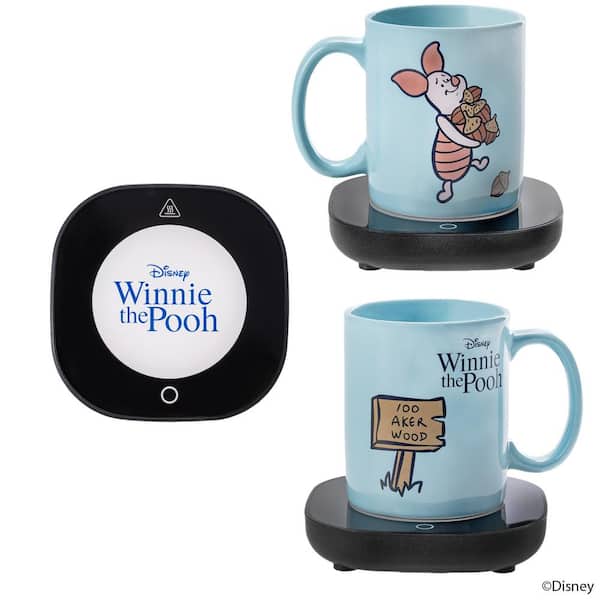 Disney Piglet Light Blue Single-Cup Coffee Mug with Mug Warmer