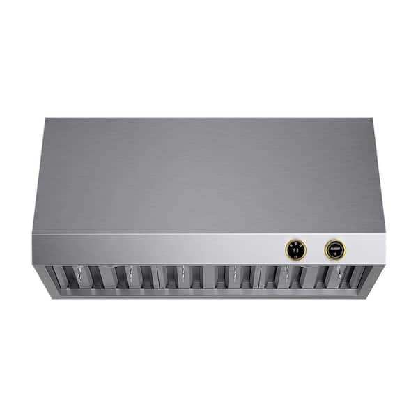 Kucht 36 in. 900 CFM Ducted Under Cabinet Range Hood in Stainless Steel with Gold Accents and Digital Controls