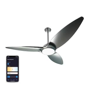Smart WiFi 60 in. 3 Blade Integrated LED Outdoor Polycarbonate Smart Ceiling Fan with Remote and App Control