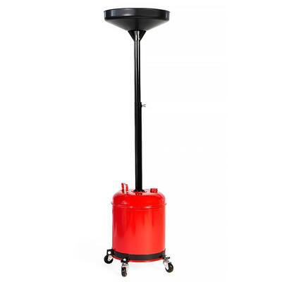 5 Gal. Waste Oil Tank Drainer Adjustable Height with Wheel in Red