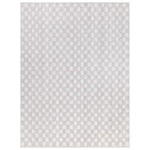 Soft Checkers 5 ft x 7 ft Gray Area Rug