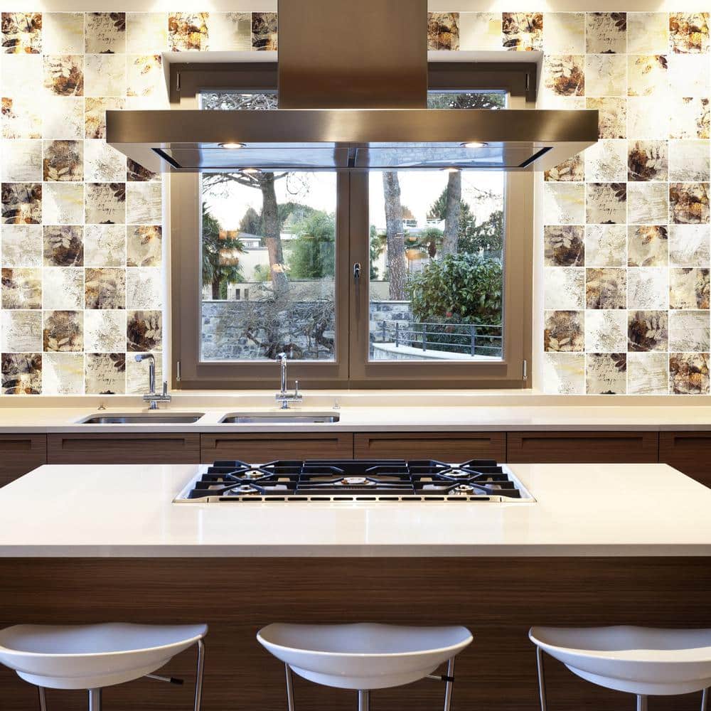 Gold and White Faux Tile 3D PVC Decorative Wall Panel