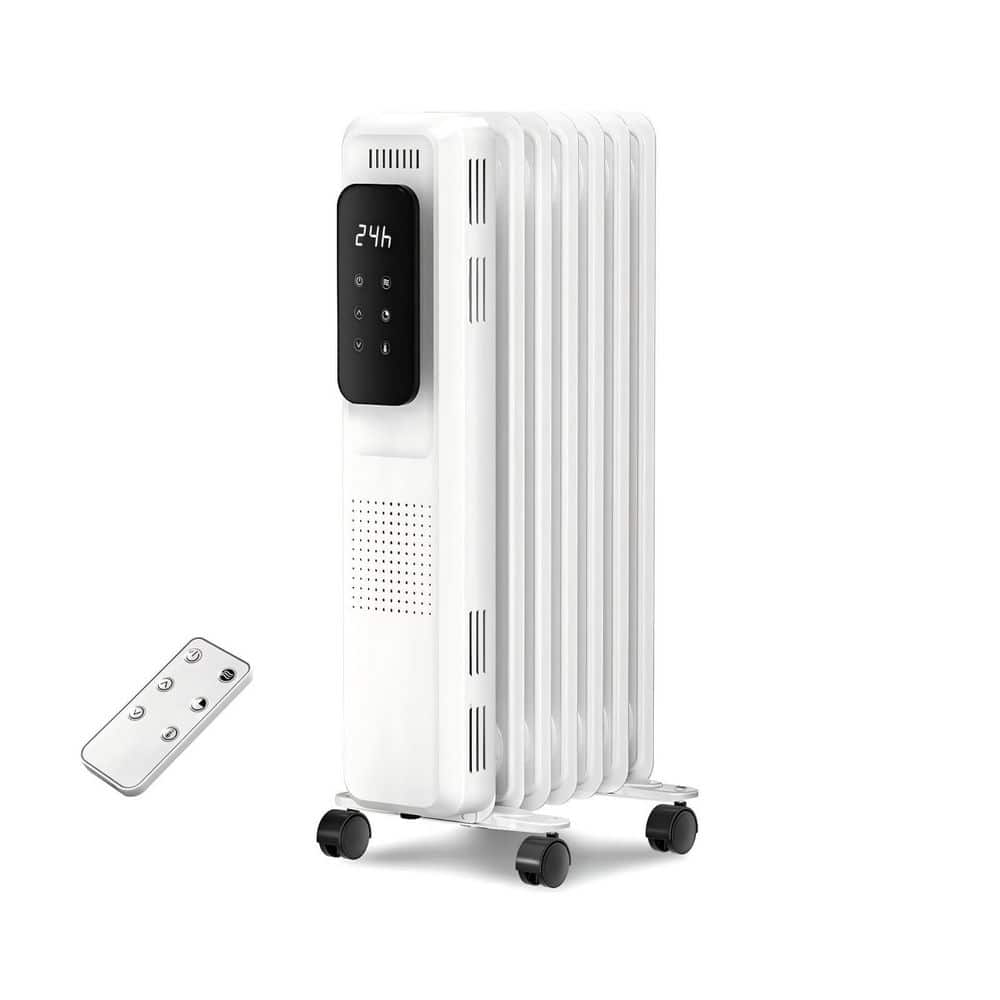 R.W.FLAME 1500W Portable Electric Oil Heater with LCD Display and