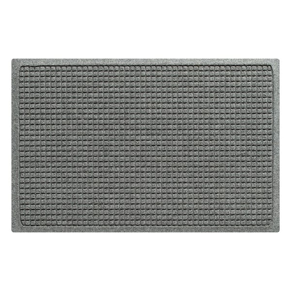 Waterhog Squares 23 in. x 35 in. PET Polyester Indoor Outdoor Door Mat Medium Gray