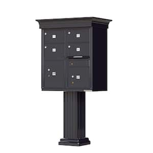 1570 Series 4-Large Mailboxes, 1-Outgoing, 2-Parcel Lockers, Vital Cluster Box Unit with Vogue Classic Accessories
