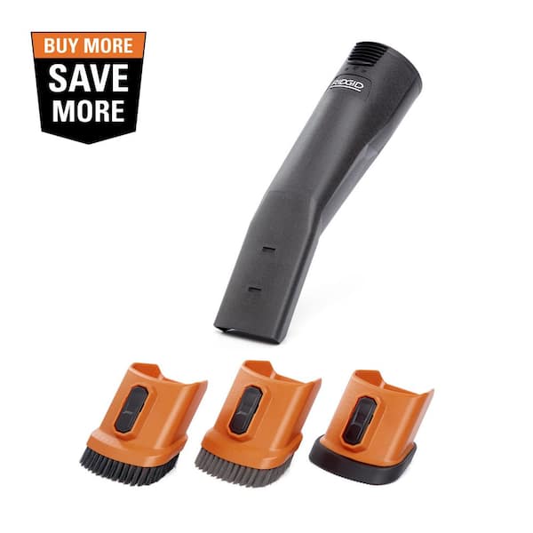 2-1/2 in. NXT Max Locking Car Nozzle Shop Vacuum Attachment with Bristle Shoe Kit Accessory for RIDGID NXT Wet Dry Vacs