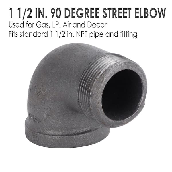 1/2″ Pipe Size, 90-Degree Female Elbow, Iron Pipe Fitting, ASTM A197  (BI-100-D)