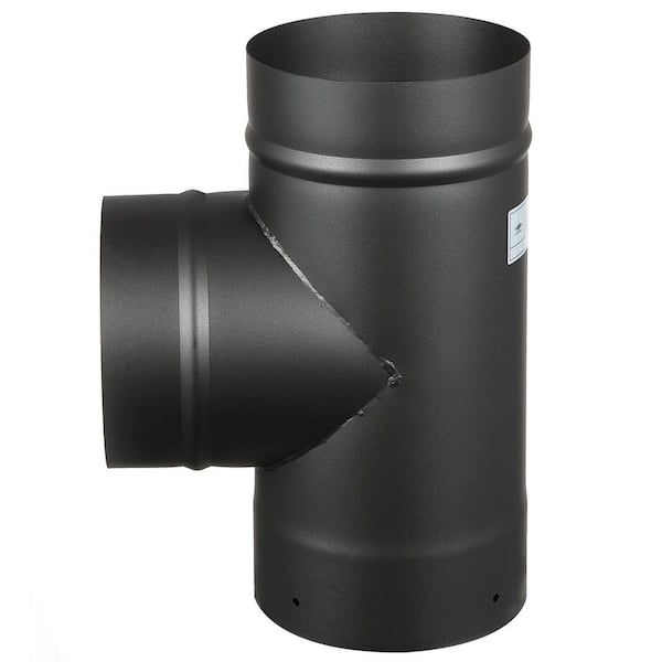 AllFuel 8 in. x 12 in. Single Wall Black Chimney Pipe Tee