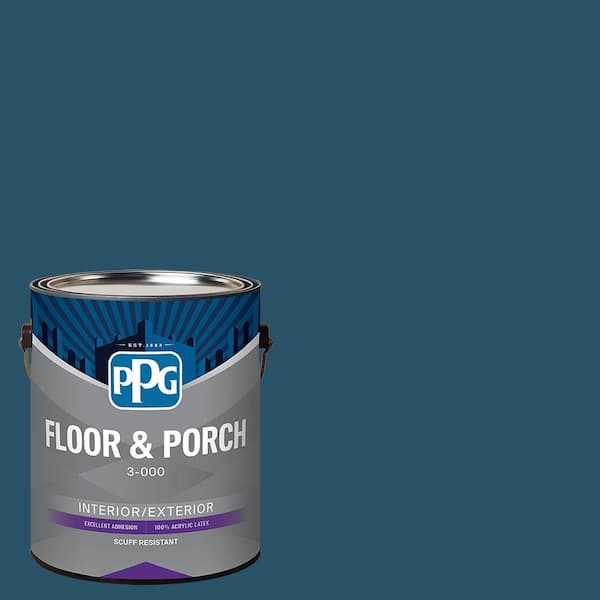PPG 1 gal. PPG13-27 Plymouth Blue Satin Interior/Exterior Floor and Porch Paint