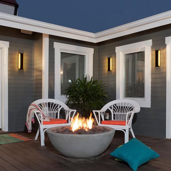 Barry 2-Light Modern Matte Black LED Outdoor Wall Sconce