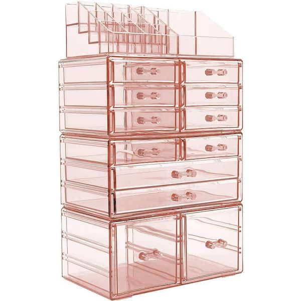 Pink Clear Makeup Organizer