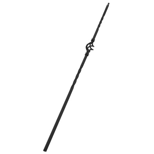 HOUSE OF FARA 1/2 in. D x 1/2 in. W x 44 in. L Metal Black Single Basket Baluster