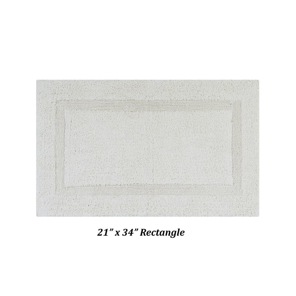 Ivory Cotton Reversible Plush Bath Rug 21" x 34"