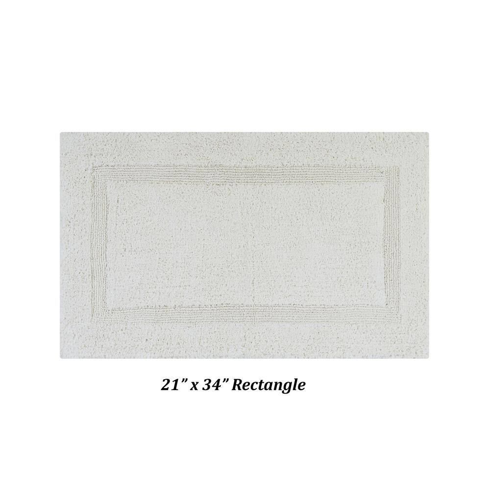 Ivory Cotton Tufted Reversible Bath Rug Set, 2 Piece
